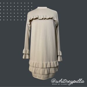 ASOS Long Sleeve Cottagecore Ruffle Detail Boho Sweater Dress